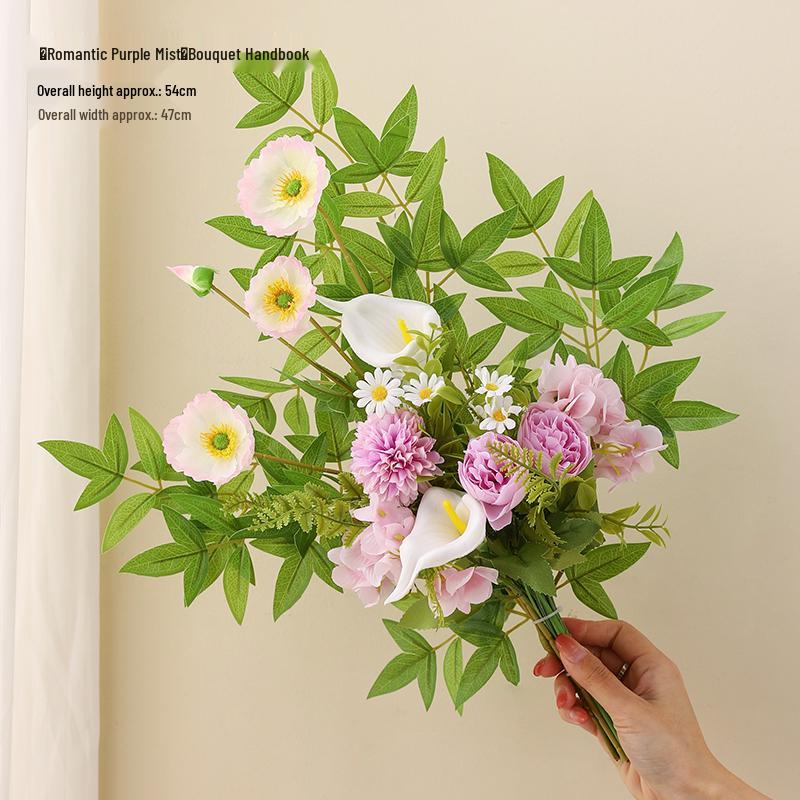 Elegant High-End Artificial Flowers with Ceramic Vase Decor – Luxurious Living Room Arrangement