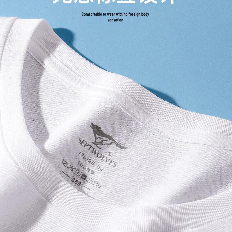 Seven Wolves Herren 100% Baumwolle Kurzarm T-Shirt