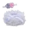Conjunto de Shorts/Saias para Cobertura de Fraldas para Bebê Menina + Faixa de Cabeça para Bebês Recém-Nascidos Crianças Saia Tutu Fofa de Tule com Renda para Meninas