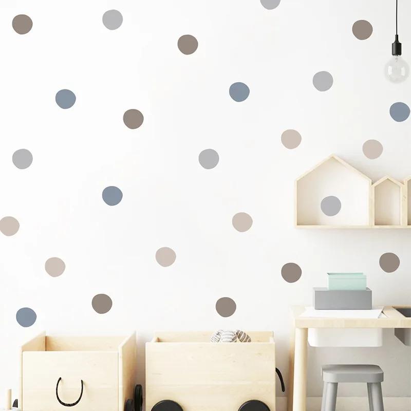 1Pc DIY Mixed Morandi Color Dots Wall Stickers Home Decor Nordic Style Vinyl Art Decals Living Room Kids Bedroom Decoration