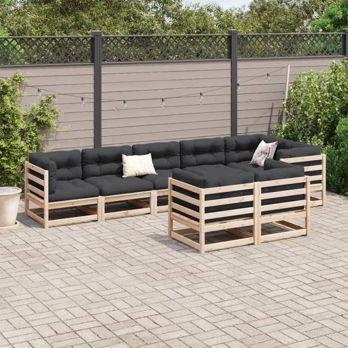 VidaXL Salon de jardin 8 pcs bois de pin massif 3299500