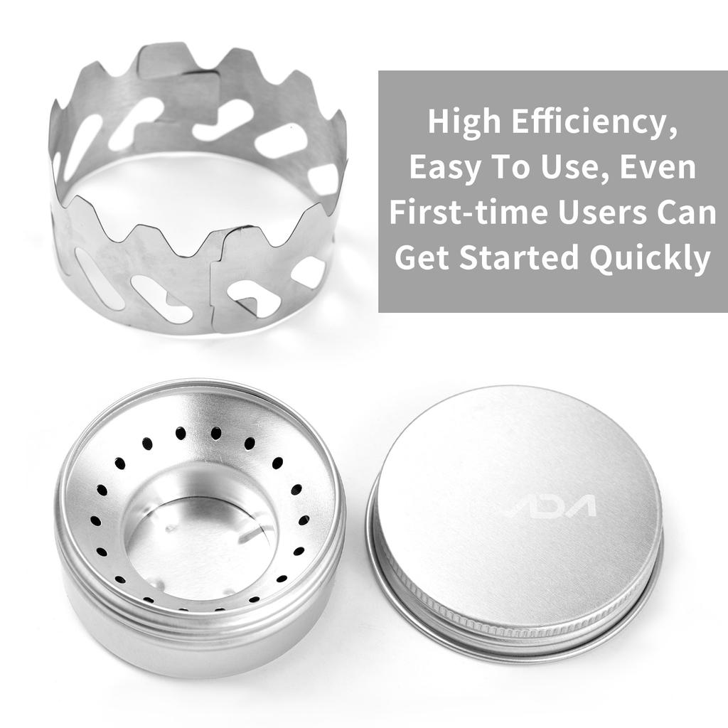 Mini Ryggsekkbrenner 40ml Aluminium Alkoholkoker med Liten Vindskjerm i Rustfritt Stål Bærbar Leirbrenner for