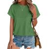 Top Eyelets Summer Spring Curved Hem, Casual Women's Short Sleeved Fashionable T-shirt Beach Vacation Short Style
