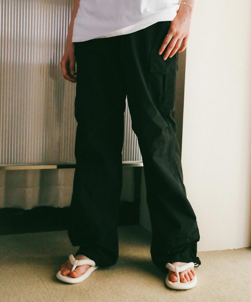 LOSSYROW String Cargo Sharing Jogger Pants Black