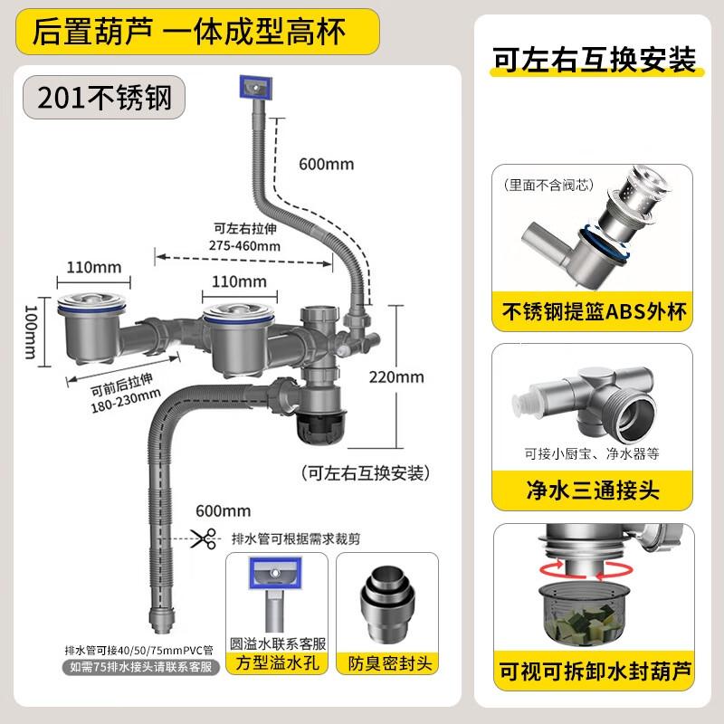 Kitchen Sink Drainer with Anti-Odor, Space-Saving Design