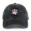 Dog Shadow Four Legs Tail Paw Print Baseball Cap Casual Adjustable Washed Denim Hat Adult