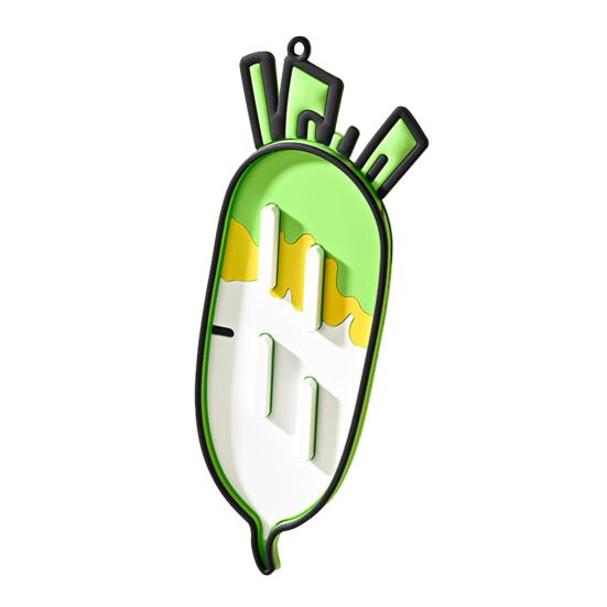 Держатель для крышек от кастрюль, Нескользящий, Термостойкий, Баклажан, Морковь, Капуста, Кукуруза, Редис, Кухонная столешница, Хранение крышек от кастрюль, Сушильный коврик белый