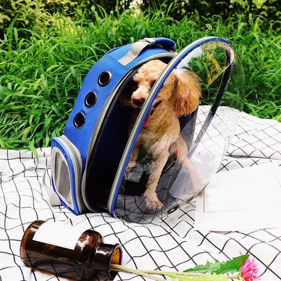 Haustier-Tragerucksack, atmungsaktiv, Katzen-Luftpolster-Rucksack für kleine und mittelgroße Katzen und Welpen, tragbare Haustier-Raumkapsel für Reisen, Wandern, Spazierengehen und Camping