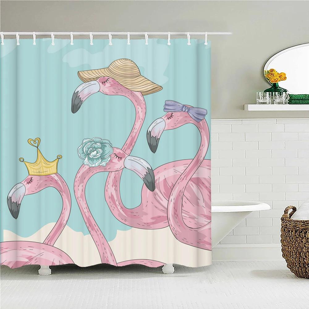 Flaming Zasłony Prysznicowe Zielony Liść Łazienka Wodoodporna Tkanina Poliestrowa Nadruk Dekoracja Zasłona Kąpielowa