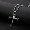 Men's Skull Pendant Necklace Personality Unique Design Cross Punk Choker Chain