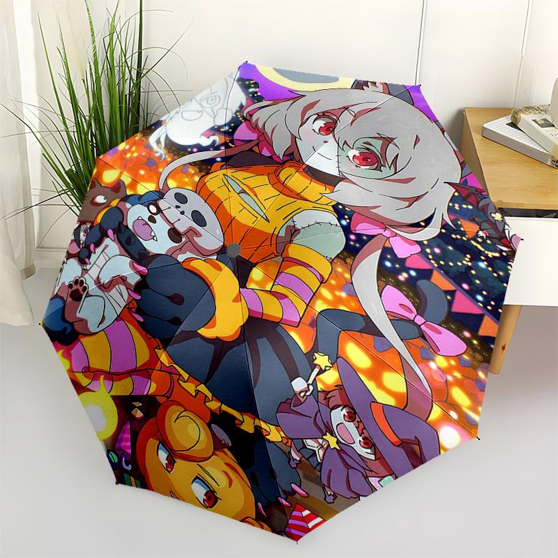 

1pc Outdoor Umbrella with Halloween Characters - Automatic Opening/Closing, Portable 3-Fold Design, 8-Rib Iron Frame - Perfect Gift for Fans, Tra