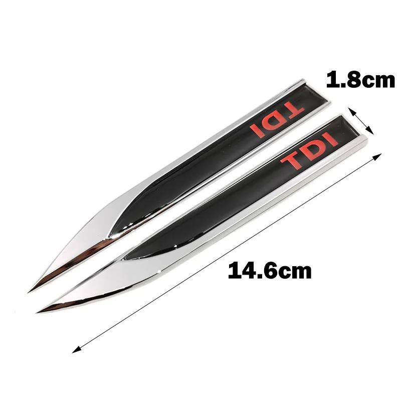AABIP1 1Pair 3D Metal Epoxy TDI Logo Badge Car Sticker Auto Accessories Fender Emblem Decal For Volkswagen Polo Golf 6 Passat B6 T5 TSI