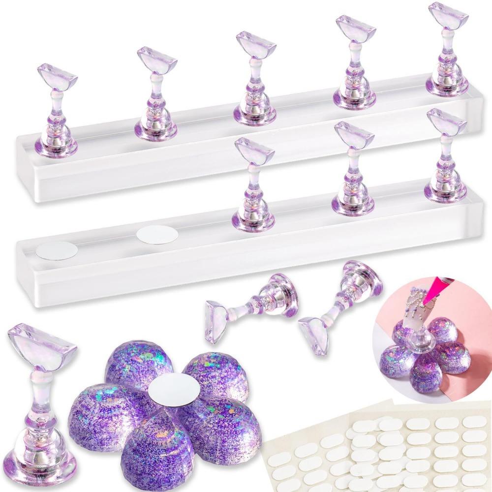 Magnetic Base Nail Stand 2 Base Nail Art Practice Holder Nail Display Stand  Nail Painting