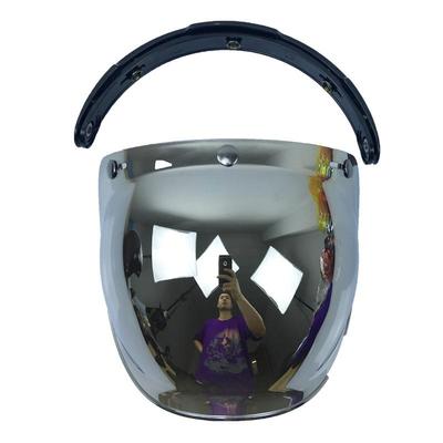 Retro-Motorradhelm mit Bubble-Linse und Rahmen – Drei-Knopf-Design