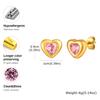 Chic Heart-shaped Zircon Stud Earrings,Gold Plated Stainless Steel Waterproof Earrings for Women,Exquisite Jewelry Gift