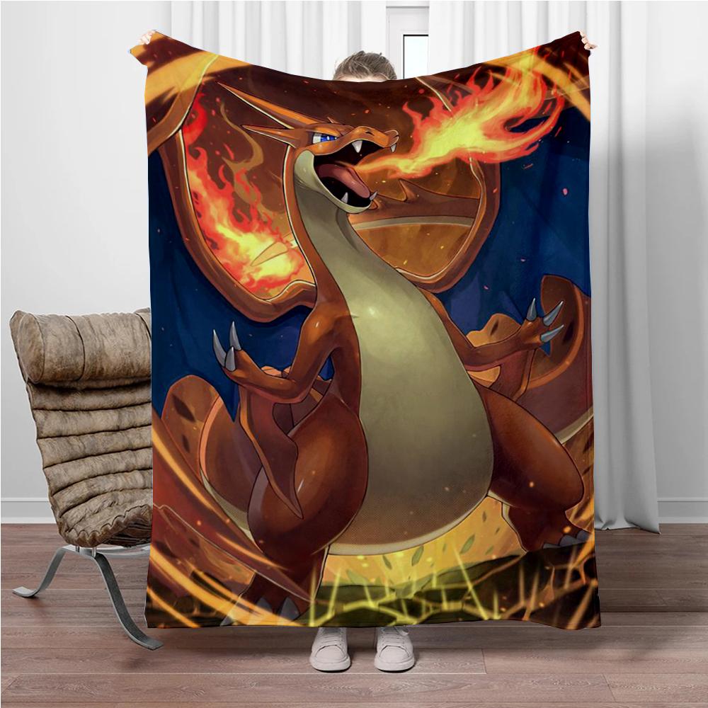 31 Style Pokemon Cartoon Cute Pikachu 3D Soft Flannel Blanket for Bed Bedroom Sofa Picnic,Throw Blankets for Kids Outdoors Gift