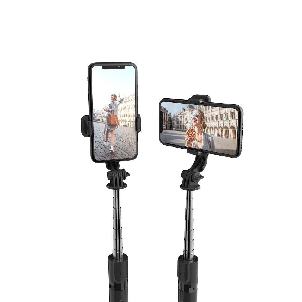 Selfie stick Bluetooth tripod up to 72cm - black