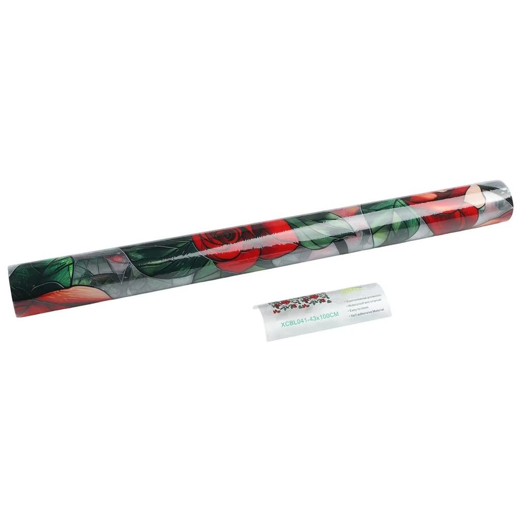 For Bathrooms Floral PVC Film Double-sided Window Sticker Creative Crafting 43*100cm Crafting Film Energy Conservation