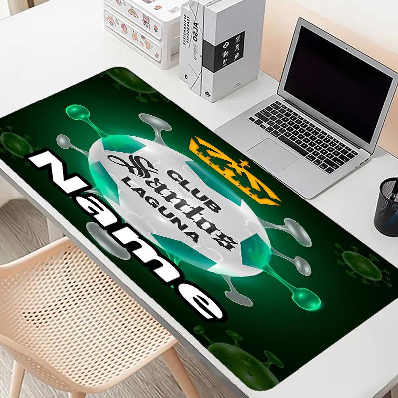 Custom Name Personalized Club Santos Laguna Pattern Mousepad, Laptop PC Desk Mat, Decorative Desk Mat for Home Keyboard Pad Gift