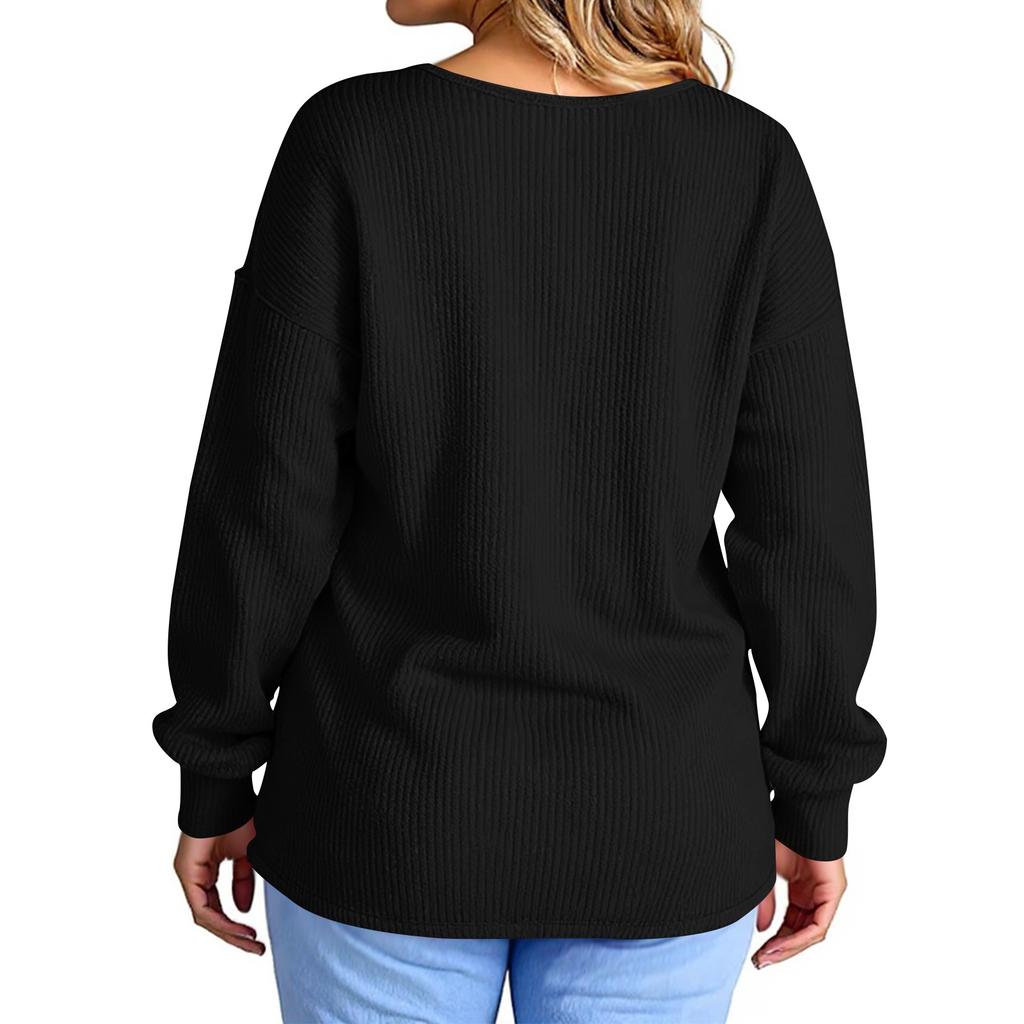 Women's Fashion Casual Solid Color Oversized  Long Sleeve Loose Fit Top