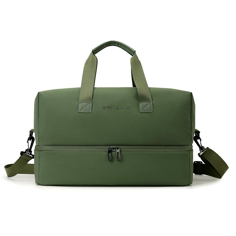 

Portable Travel Bag Men s Large Capacity Shoulder Crossbody Bag зелений
