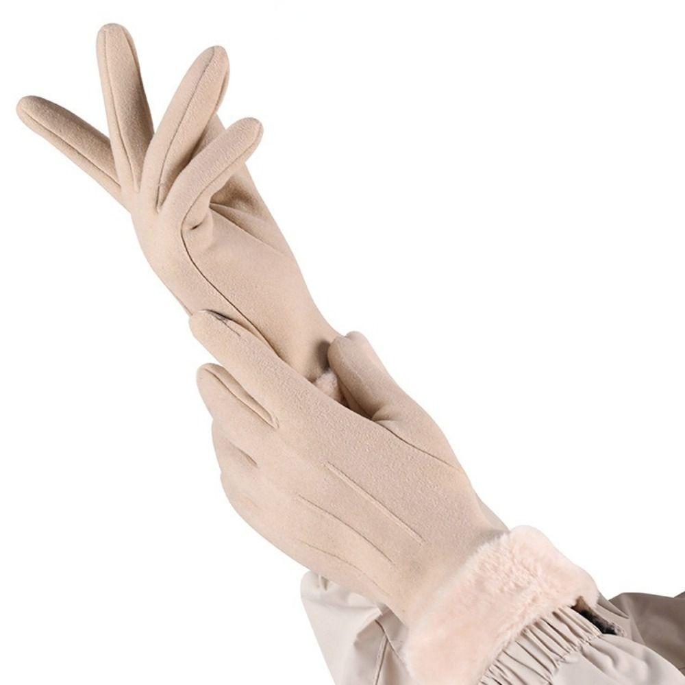 Thick Plush Gloves  Outdoor Guantes Winter Warm Touchscreen Gloves  Women