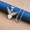 925 sterling silver 16-30 inch exquisite heart-shaped wing pendant necklace, women's fashionable wedding gift jewelry