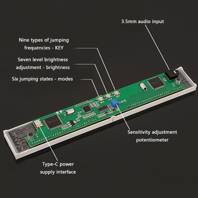 Upgrades LED Sound Visualizers Music Spectrum Display 20Hz to 25KHz with 3.5mm Input for Homes Studio & Party decors