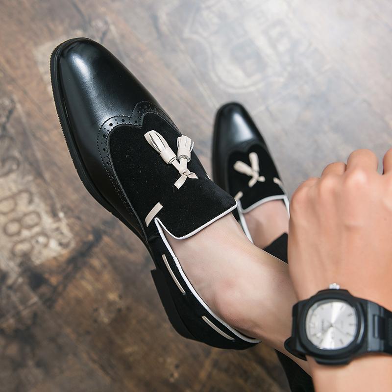 Luxury Men's Designer Brogue Dress Italy Party Wedding Tassel Leather Flats Office Business Driving Casual Shoes for Men Loafers