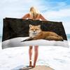 Cute Fox Beach Towel Wild Animal Bath Towels Bathroom Sport Bar Towel for Adult Kids Microfiber Shower Quick Dry Swimming Cover