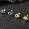 Solid Stainless Steel Women's Earrings Woman Man Punk Rock Skeleton Jewelry Accessory Gothic Skull Head Stud Earrings for Men
