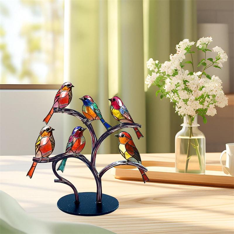 Colorful Acrylic Birds Figurine Desk Ornament Home Decoration Gift Modern Style