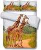 Giraffe Couples Lovers Dating Duvet Cover Sets - Giraffes Balloon At Sunset Bedding Set with Zipper Closure for Kids and Adults