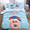 Piggy Duvet Cover Pillowcase Bedding Set BoyGirl Bedroom Decoration Children-Gift Single Double Large SizeZip Duvet Cover