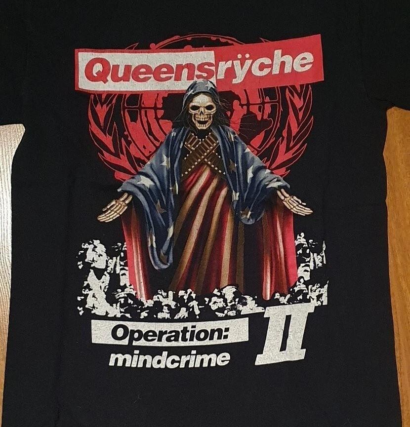 Queensryche - Operation Mindcrime II Хлопок Черный Все Размеры Мужская Женская Футболка TU212 Унисекс Футболка XXXL