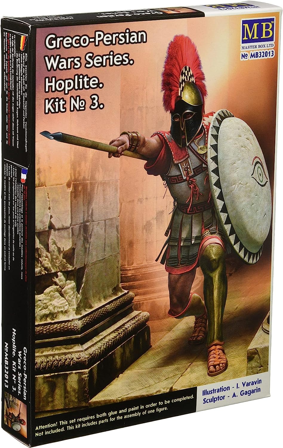 

Master Box 1/32 Scale Greek-Persian Series Vol. 3: Greek Hoplite in a Lunging Stance, 500 BC Plastic Model Kit, MB32013