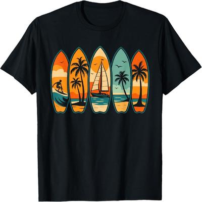 Cool Vintage Retro Surfing Surfboard Surfboarder Surfer T-Shirt(1)