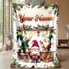 Coperta in Flanella Stampata con Nome Personalizzato di Natale Caldo Confortevole Coperta da Letto Decorazione per la Casa Regalo Festivo