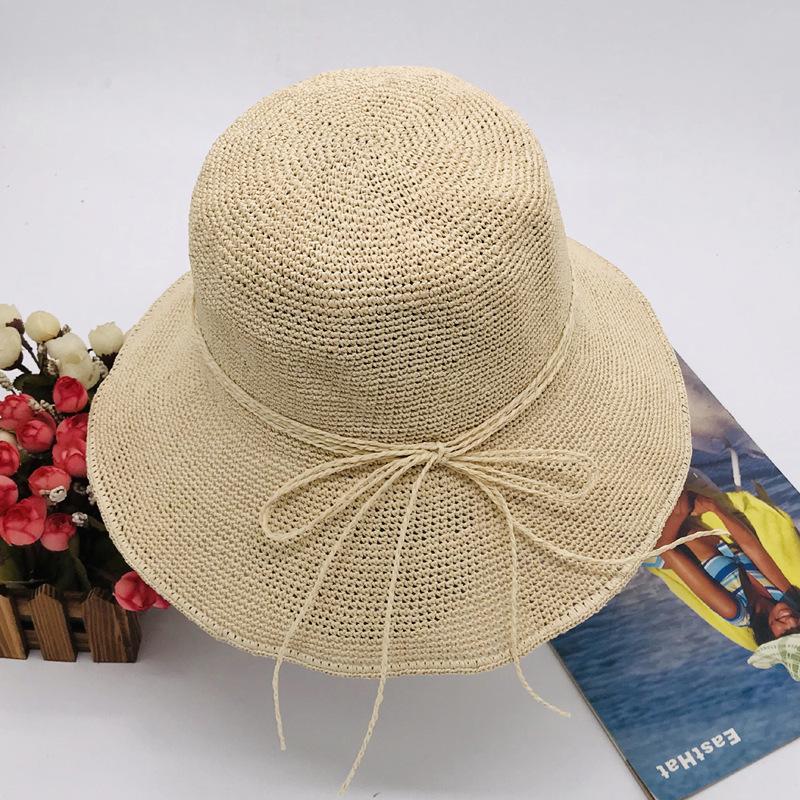 Recommended Handmade Filament Crochet Hat, High-End Monofilament Hat, Women'S Summer Seaside Beach Foldable Straw Hat