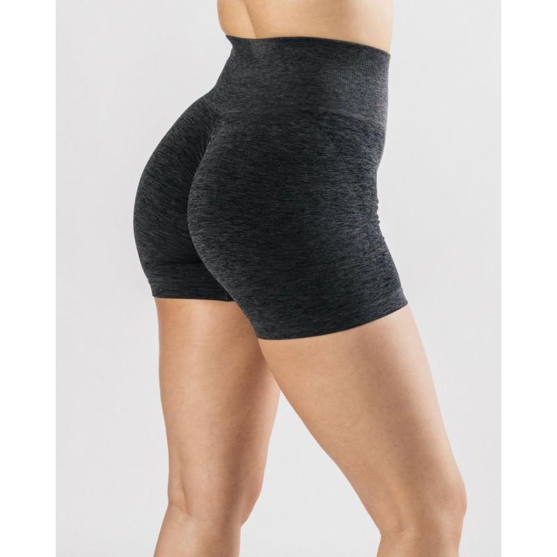 Seamless Side Jacquard Yoga Shorts Women Fitness Workout 3/4 Length High Waist Stretch Gym