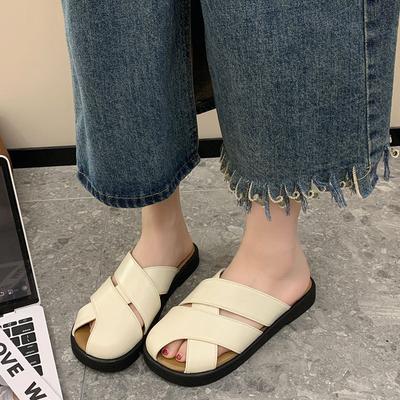 Pedal Women's Summer Half Slippers 2025 New Pregnant Women Wear French Flat Bottom One JX Bag Head Lazy Premium Slippers