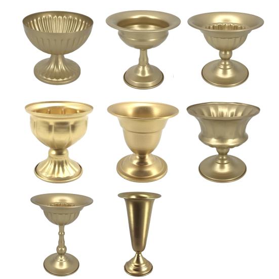 Golden Metal Vase Polished Vintage Vase Dining Table Flowers Holder for Flower Arrangement Table Centerpiece Home Wedding Decoration