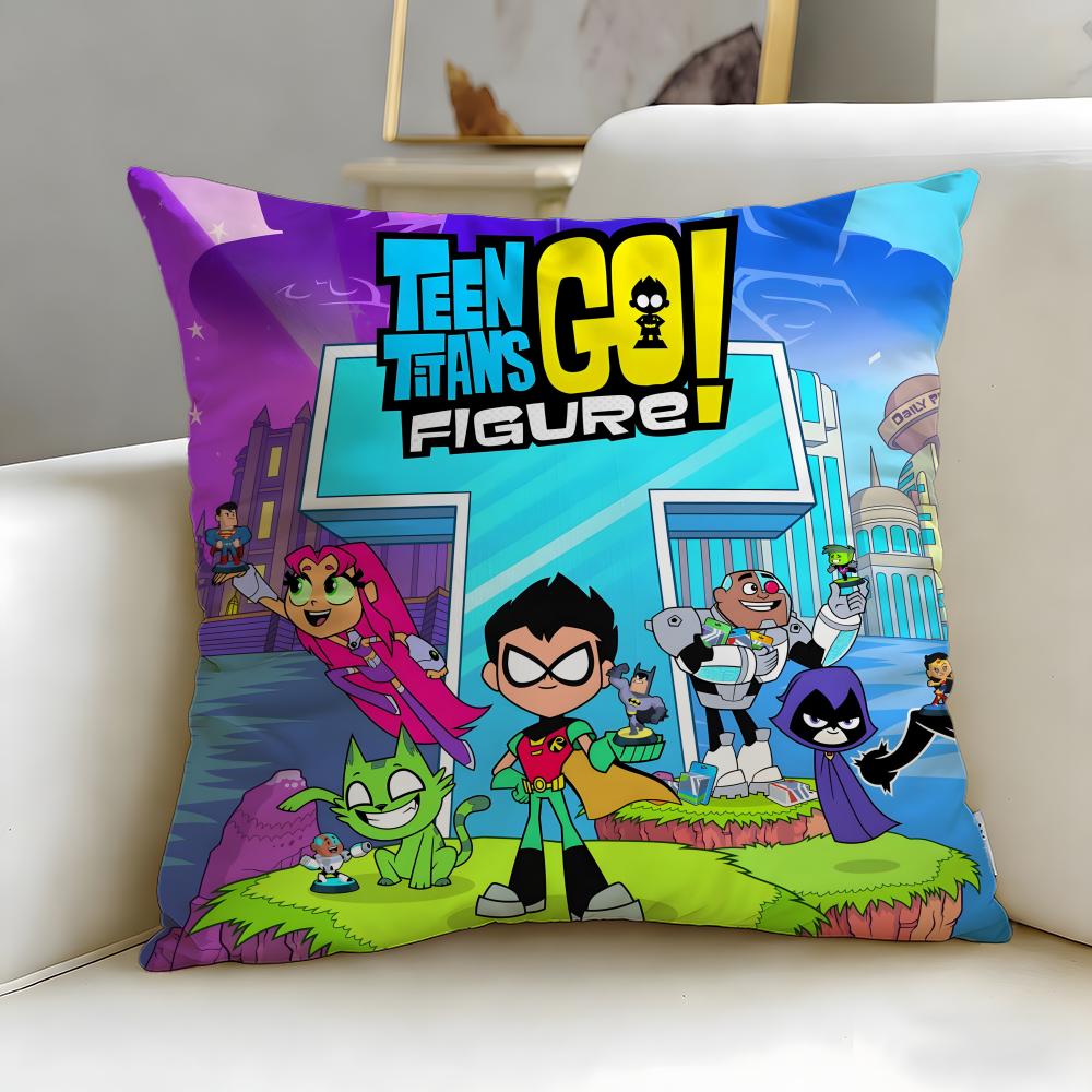 popular animated series Teen Titans Go Cushion Cover Soft  EasyWash Pillow Case  Versatile for Couch Bed Travel and Office