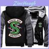 Riverdale Herren Serpents Hoodies Reißverschluss Sweatshirts Dicke Fleecejacke Mantel Mit Kapuze