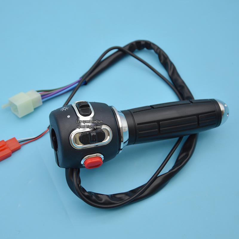 Electric Vehicle Handlebar Combination Switch with Twist Grip, Horn, Start, Headlight & Turn Signal Functions