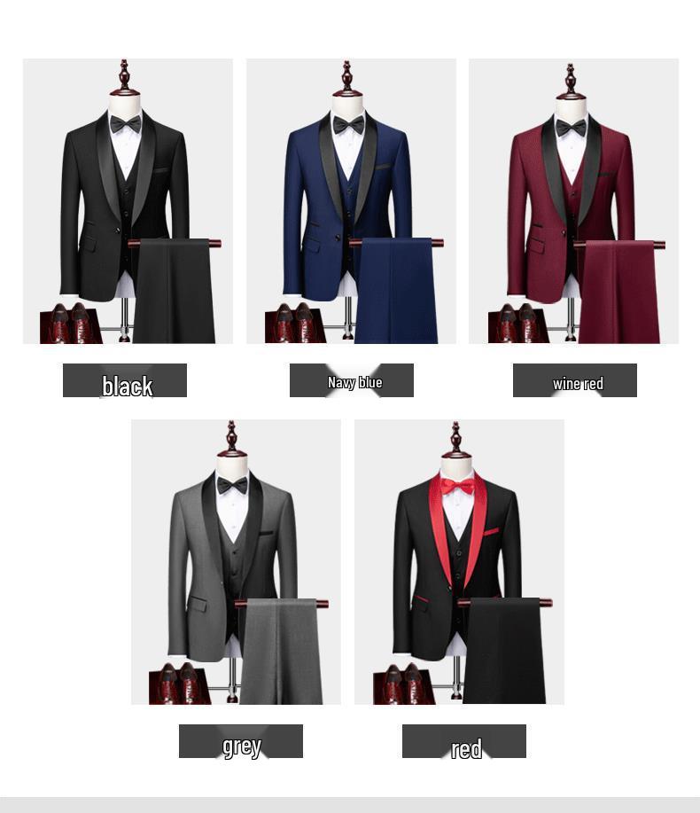 Autumn 2022 Men's Slim Fit Three-Piece Business Casual Suit for Weddings & Groom