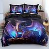 3D Dragon Pattern Psychedelic Aesthetic Duvet Cover Set Theme Soft Breathable Knitted Digital Printed Polyester Bedding Set