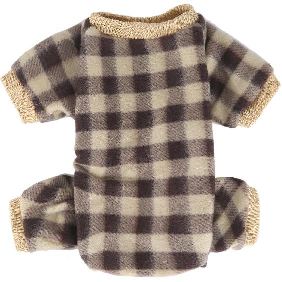 Buffalo Plaid Dog Pajamas Small, Flannel Pjs Onsie for Dogs S