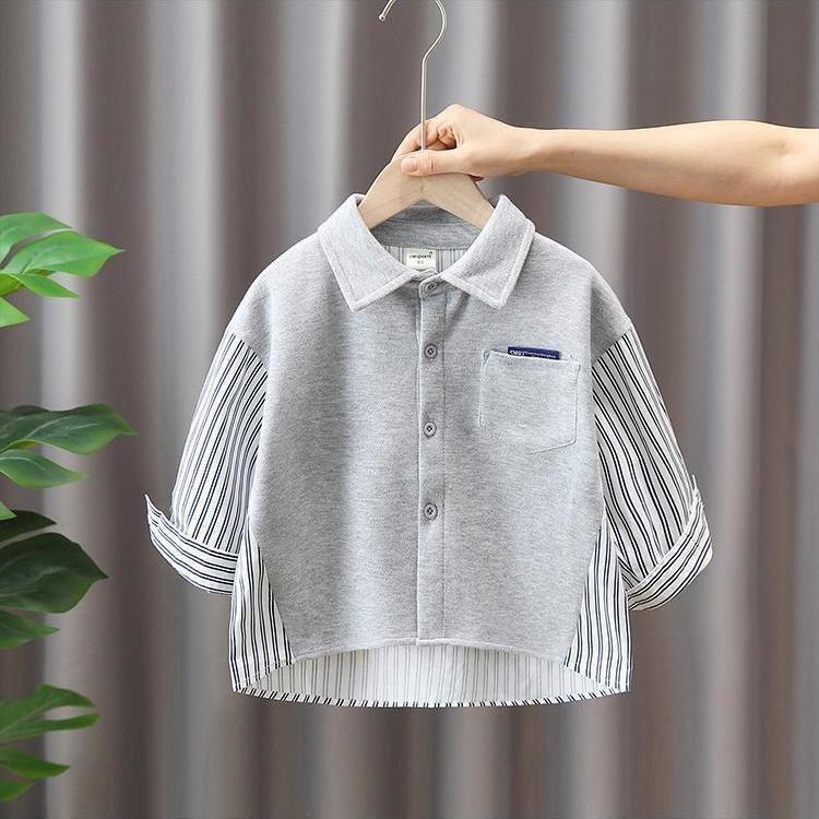 Boys' Long Sleeve Casual Shirt - 2024 Trendy Autumn Style