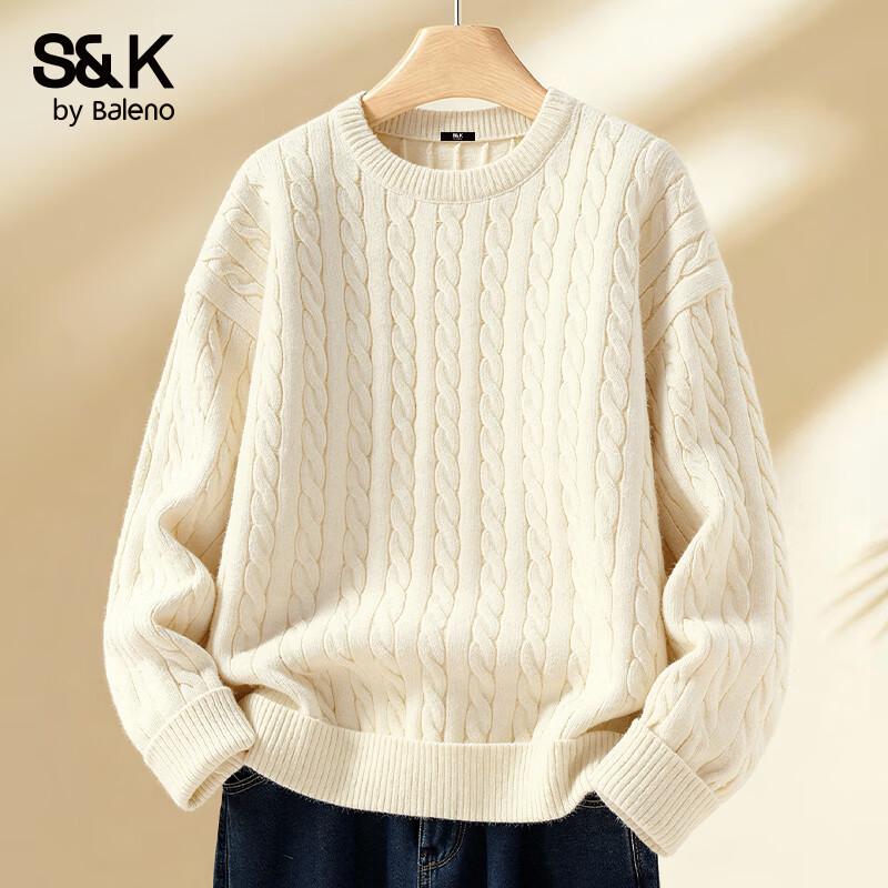 Baleno S&K Series Men's Round Neck Cable Knit Sweater